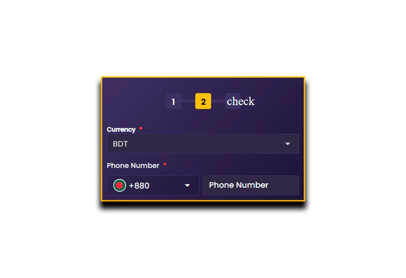 Currency selection